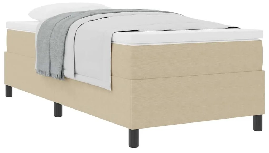 Cama Box Spring com colchão verde claro e cinza, 90 x 200 cm, tecido d
