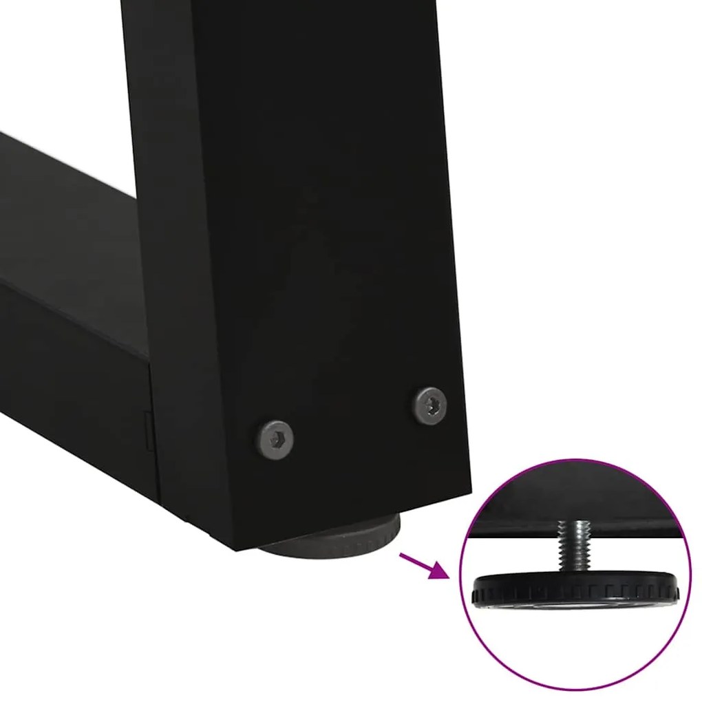 Pés para mesa de centro em V 2 peças preto 50x(42-43,3) cm aço