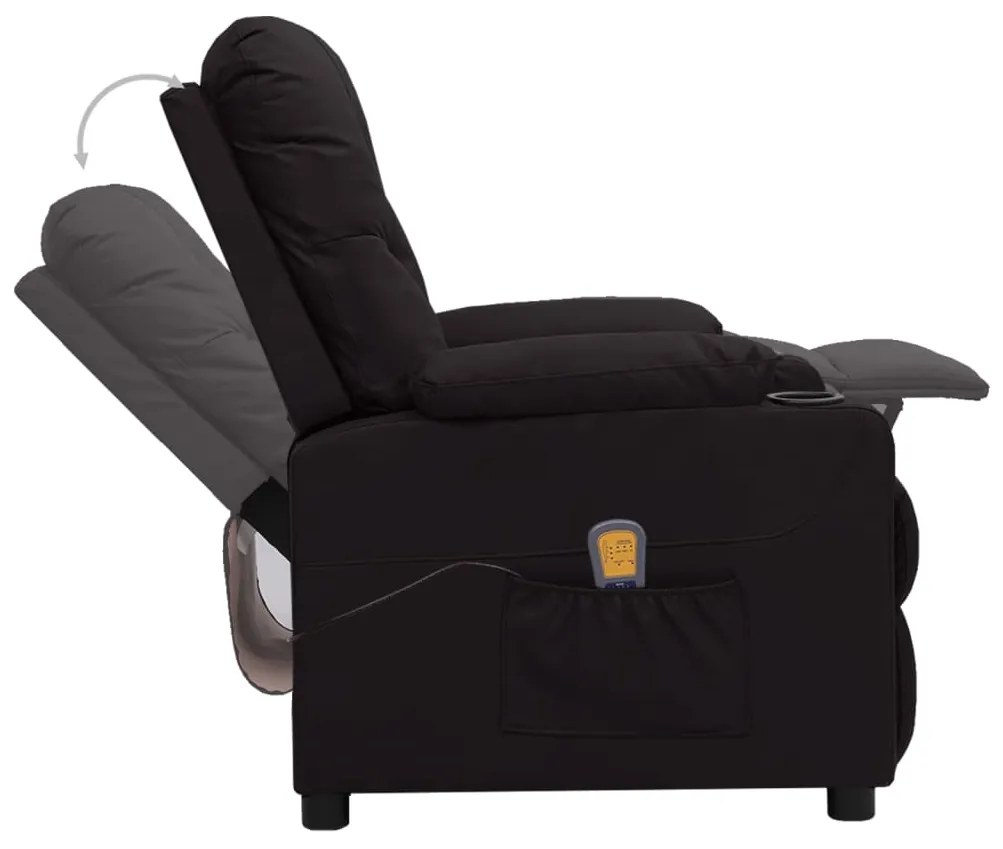 Poltrona massagens elevatória couro artificial preto