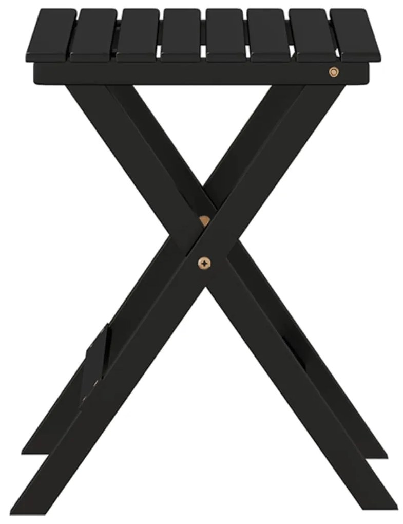 Mesa de apoio dobrável madeira de álamo maciça preto