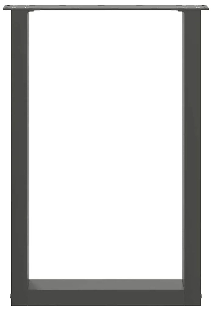 Pés para mesa de jantar em formato de U, 2 peças, antracite, 50x(72-73