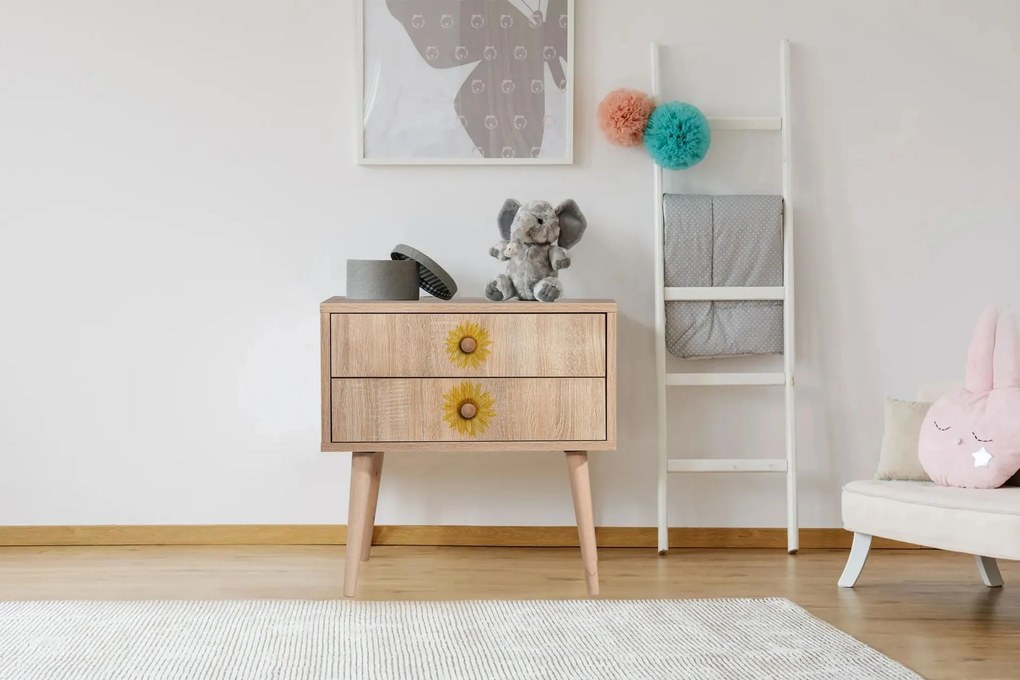 Mesa de Cabeceira City Two – Multicolor – 60x61x40 cm