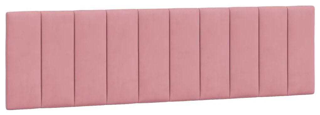 Estrutura de cama c/ luzes LED 180x200 cm veludo rosa