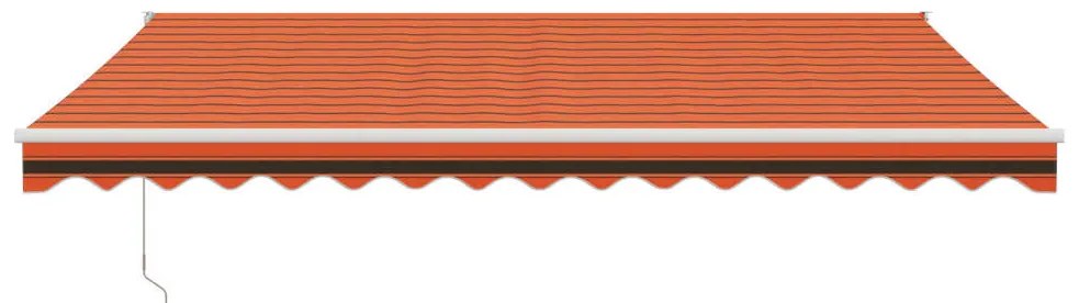 Toldo retrátil 4x3 m tecido e alumínio laranja e castanho