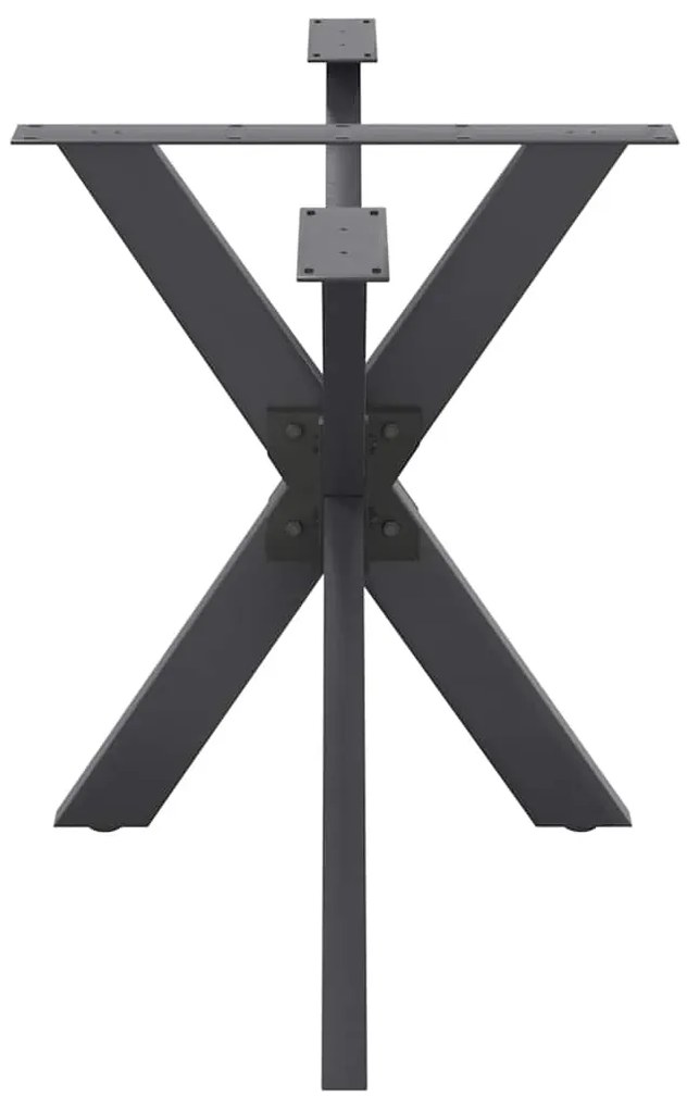 Pé de mesa de jantar em formato de aranha, antracite, 120x68x(72-73) c