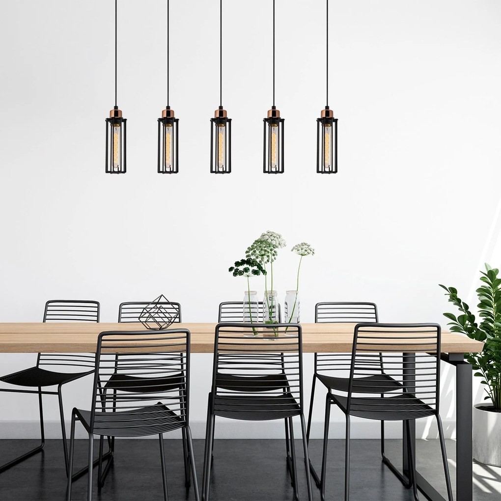 Candeeiro de Teto Likya – Preto – 80 cm de Diâmetro x 112 cm de Altura