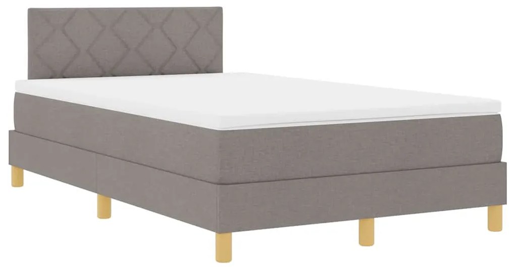 Cama Box Spring com Colchão Taupe 120x200 cm Tecido