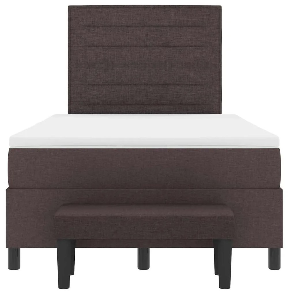 Cama Box com Colchão &amp; Banco Castanha 120x200 cm Tecido