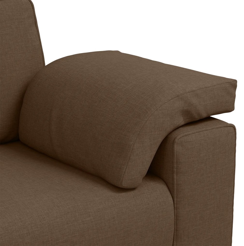 Sofá Loveseat Castanho 140 cm Tecido