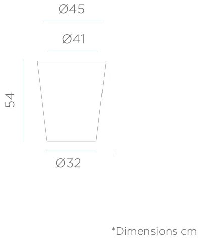 Vaso de flores colorido redondo Polietileno CASA, JARDIM, RESTAURANTE, BAR GERBERA 45 (ø45x54 cm) - Branco