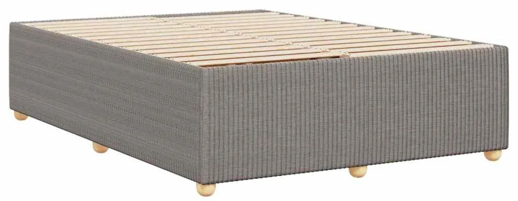 Cama sem colchão 160x200 cm tecido castanho-acinzentado