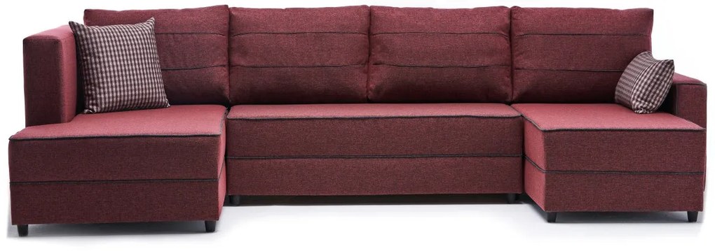 Sofá-Cama de Canto Ece – Vermelho Claret – 315x88x160 cm