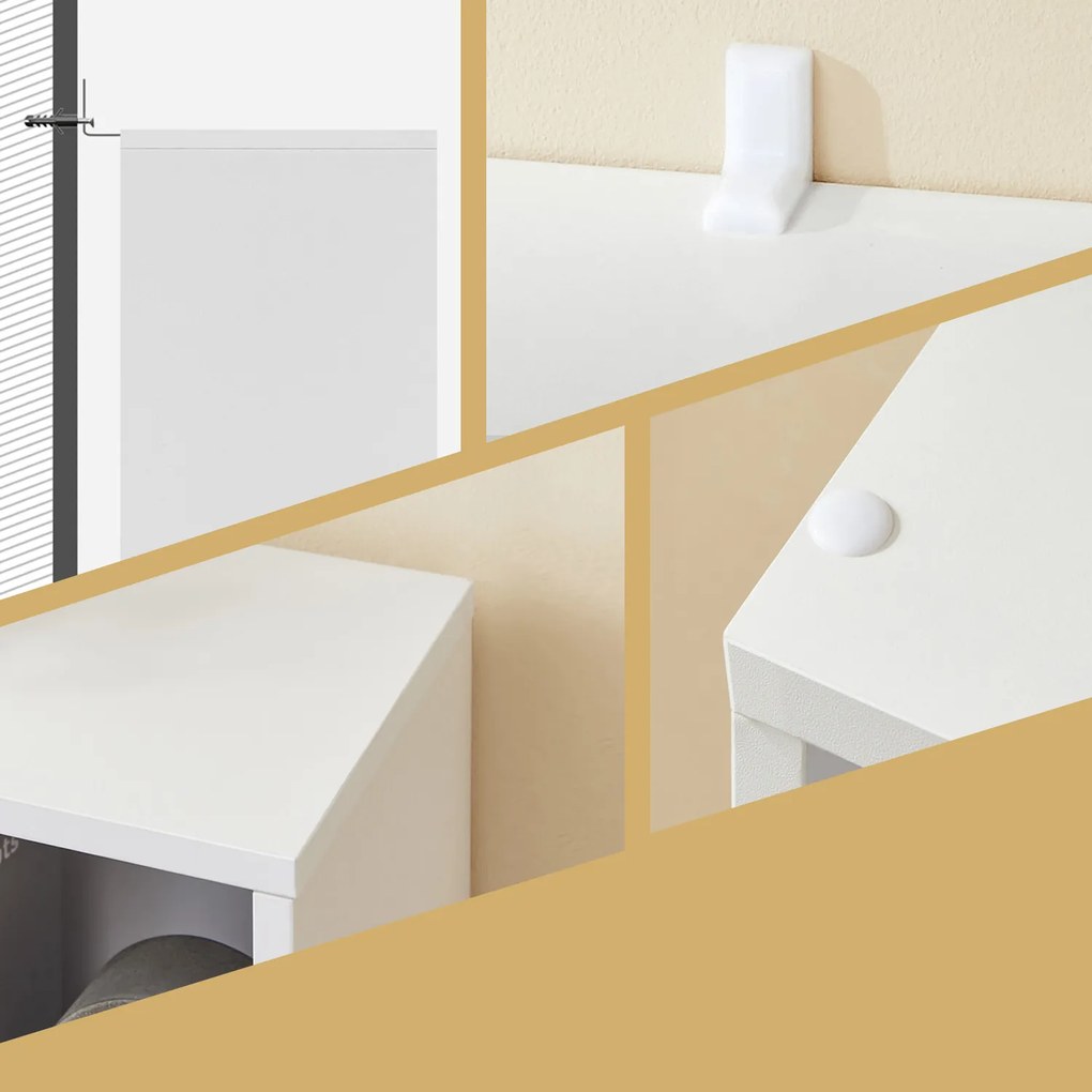 Estante para livros, com 5 compartimentos 24 x 50 x 80 cm branco