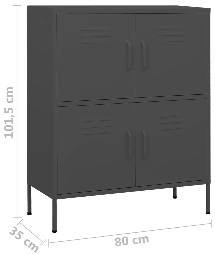 Armário de arrumação aço 80x35x101,5 cm antracite