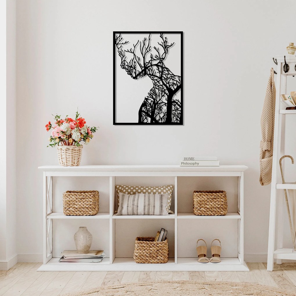 Acessório Decorativo de Parede Tree Woman – Preto – 52 x 70 cm