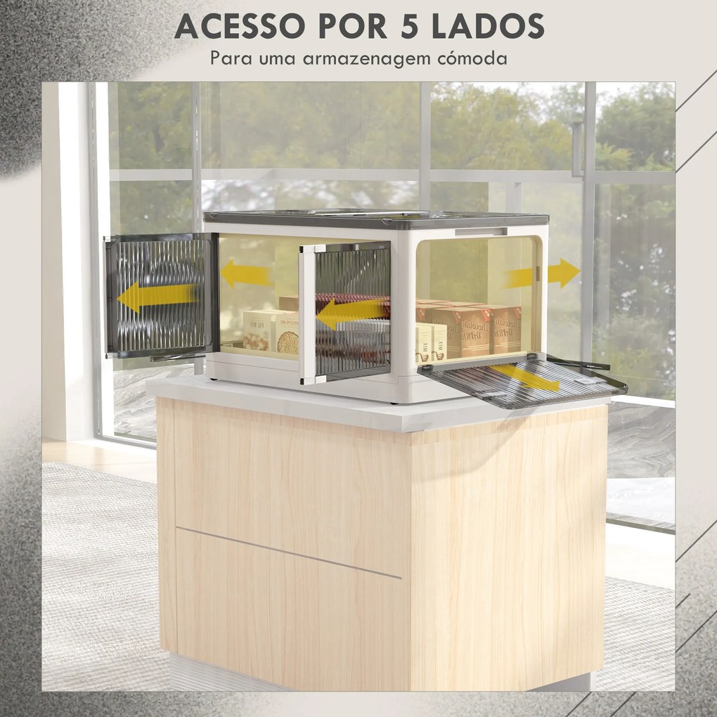 Caixa de Armazenamento Empilhável com Tampa 69L Caixa Organizadora Dob