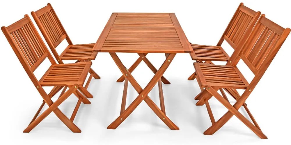 Conjunto de jardim Sydney 5 peças em madeira de acácia com certificação FSC®
