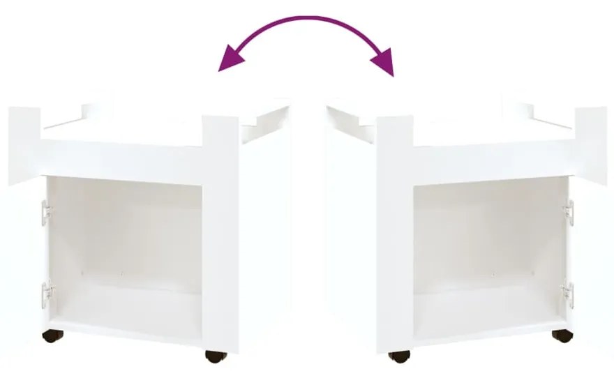 Trólei de secretária 60x45x60 cm derivados de madeira branco