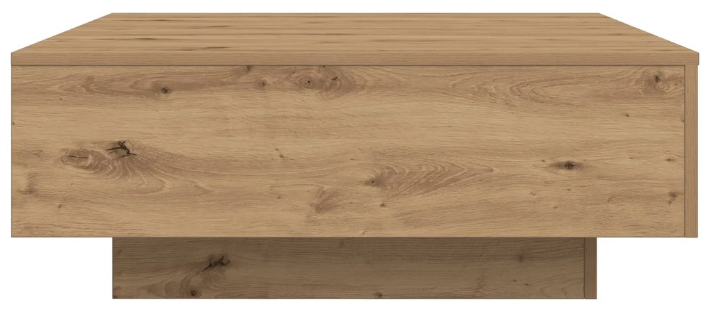 Mesa de Centro vidaXL com Luzes de LED Carvalho Artesanal 80x80x31 cm