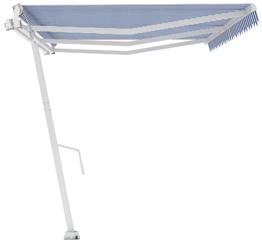 Toldo automático independente 600x350 cm azul e branco