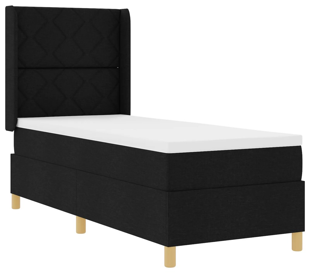 Cama Box com Colchão vidaXL Preto 80x200 cm Tecido