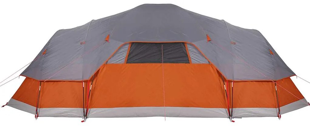 Tenda familiar cúpula para 11 pessoas impermeável cinza/laranja