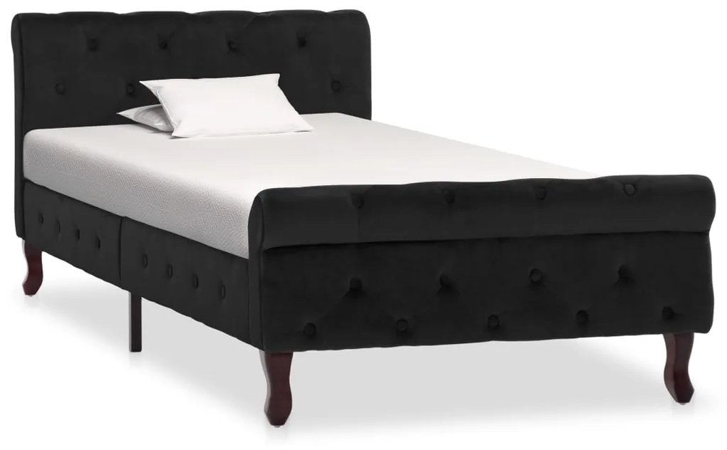 vidaXL Estrutura de cama 90x200 cm veludo preto