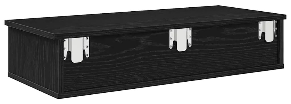 Prateleira parede c/ gavetas 80x34x17 cm deriv. madeira preto