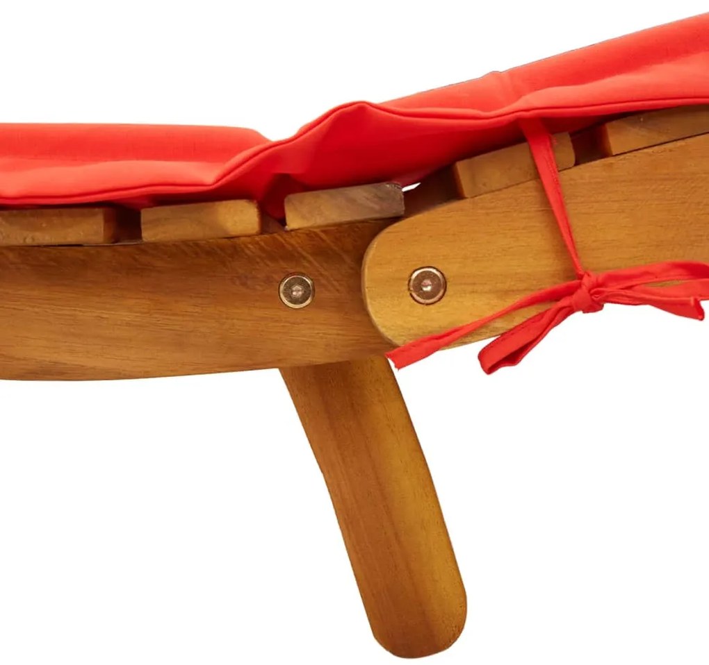 Espreguiçadeiras com almofadões 2 pcs acácia maciça vermelho