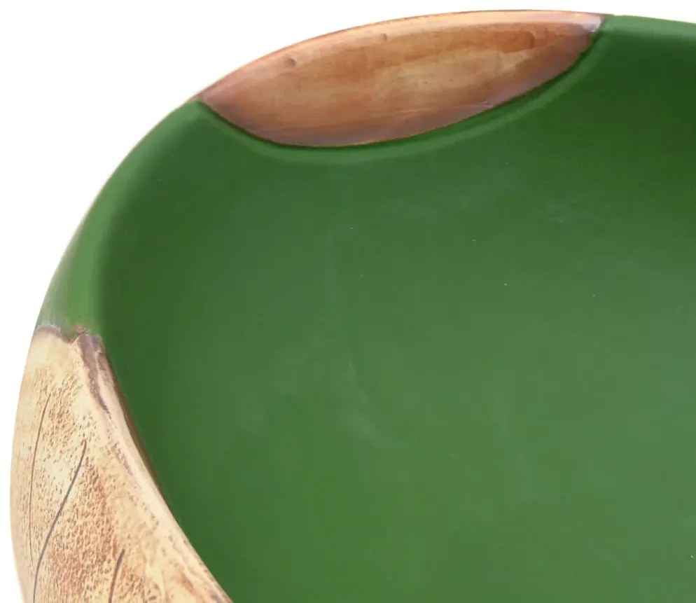 Lavatório de bancada oval 59x40x15 cm cerâmica verde e castanho