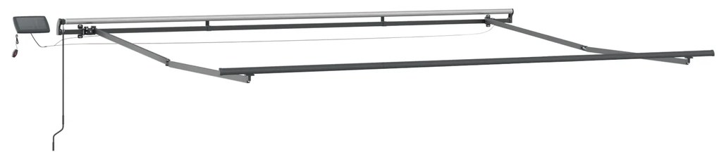 Toldo Retrátil Manual vidaXL com LED Vermelho 450x350 cm