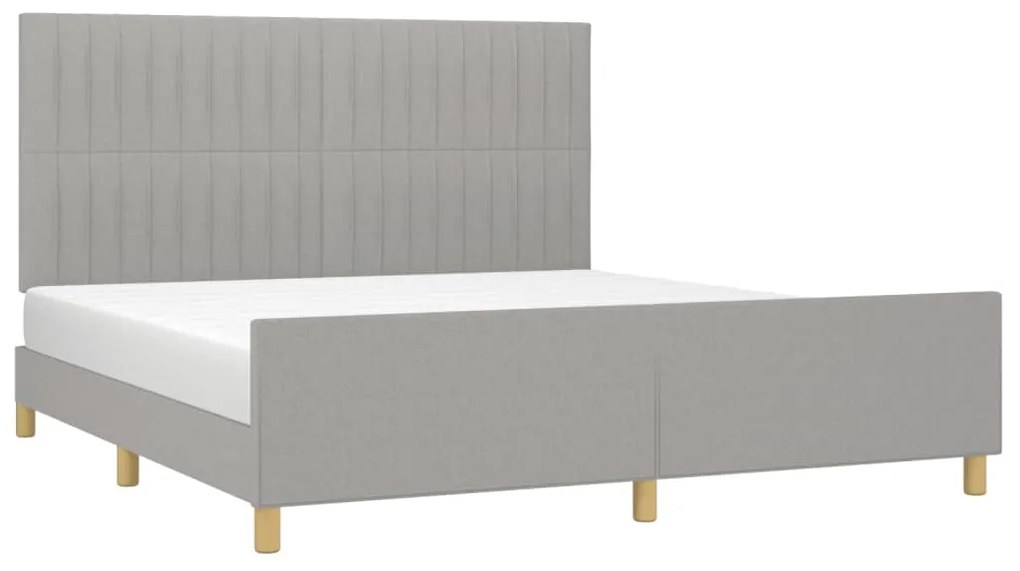 Estrutura de cama sem colchão 180x200 cm tecido cinzento-claro
