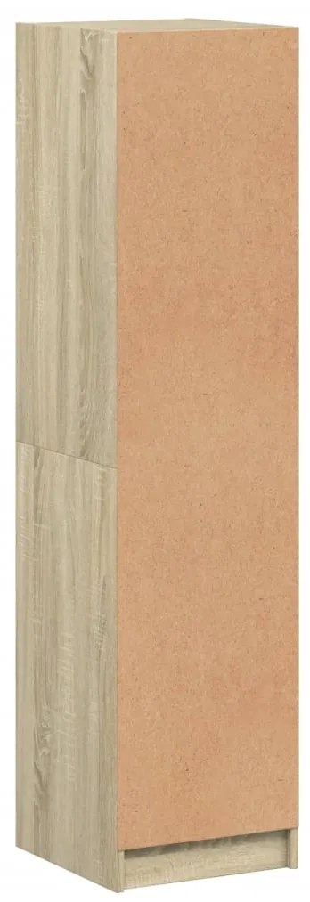 Aparador alto c/ porta de vidro 35x37x142 cm carvalho sonoma