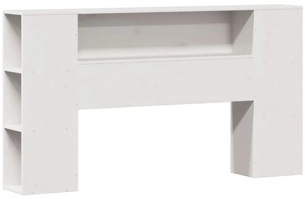 Cama com estante sem colchão 120x200 cm pinho maciço branco
