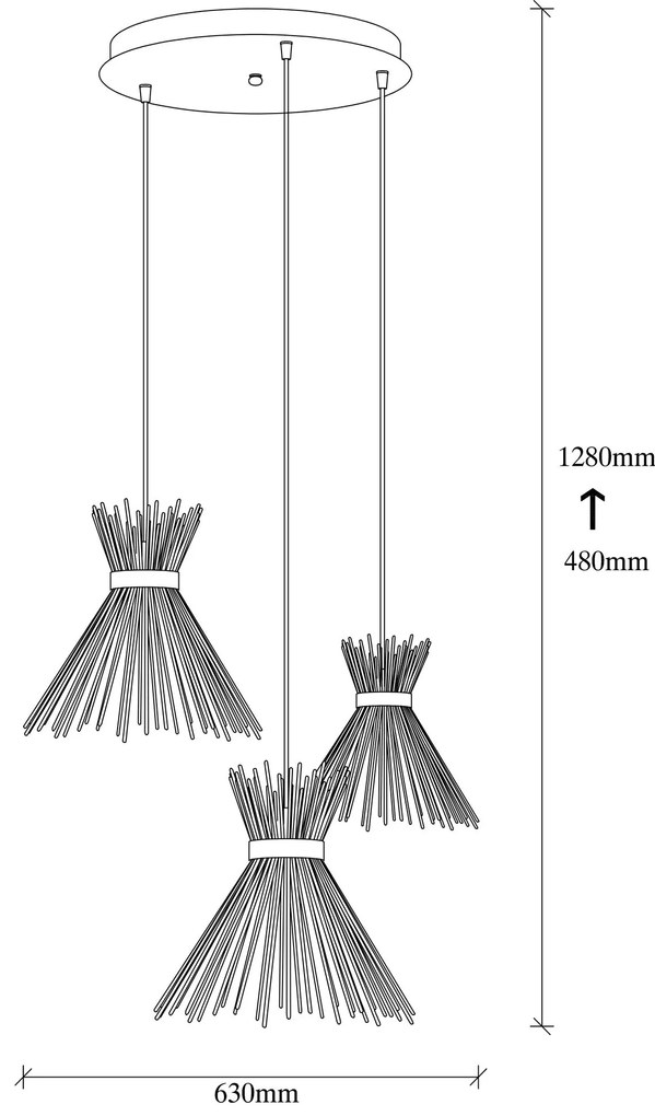 **** Chandelier Kirpi – Dourado – 63 x 63 cm
**