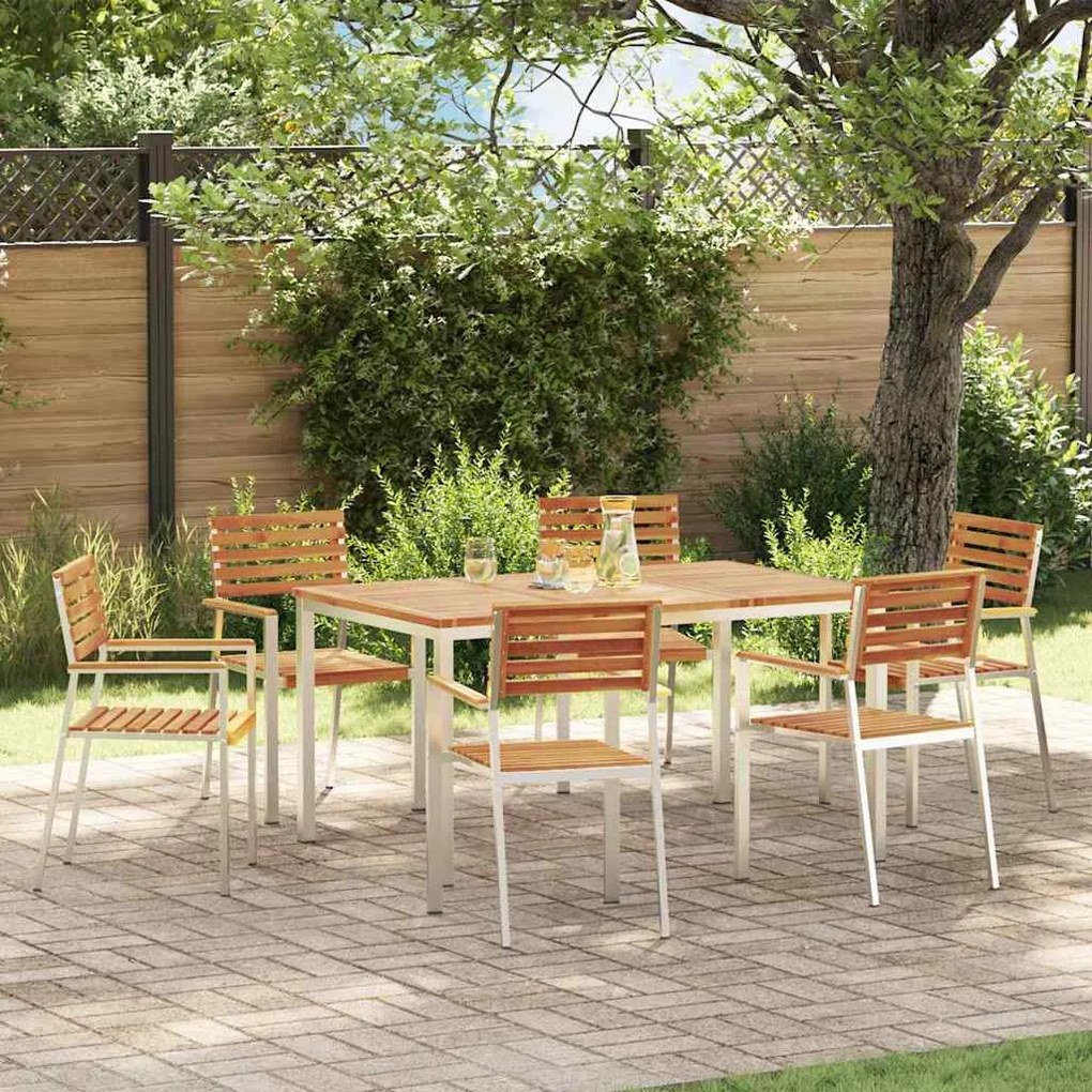 vidaXL Conjunto de Jantar de Jardim 7 pcs