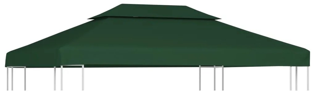 Cobertura de substituição p/ gazebo 310 g/m² verde 3x4 m