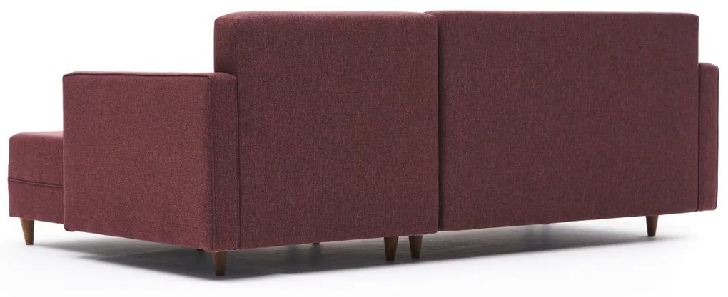 Sofá-Cama Chaise Longue Direito "Monaco" - Vermelho Tinto - 215x80x150