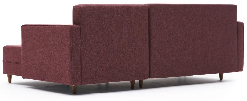 Sofá-Cama de Canto Aydam – Vermelho Claret – 215x80x150 cm
