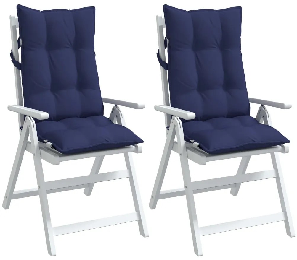 Almofadões cadeira encosto alto 2pcs tecido oxford azul-marinho