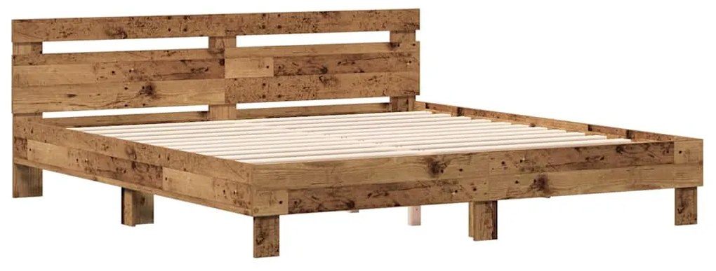 Estrutura da Cama com cabeceira Madeira Antiga 180 x 200 cm