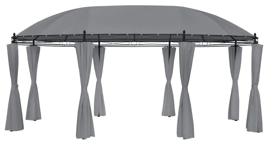 Gazebo com cortinas 520x349x255 cm antracite