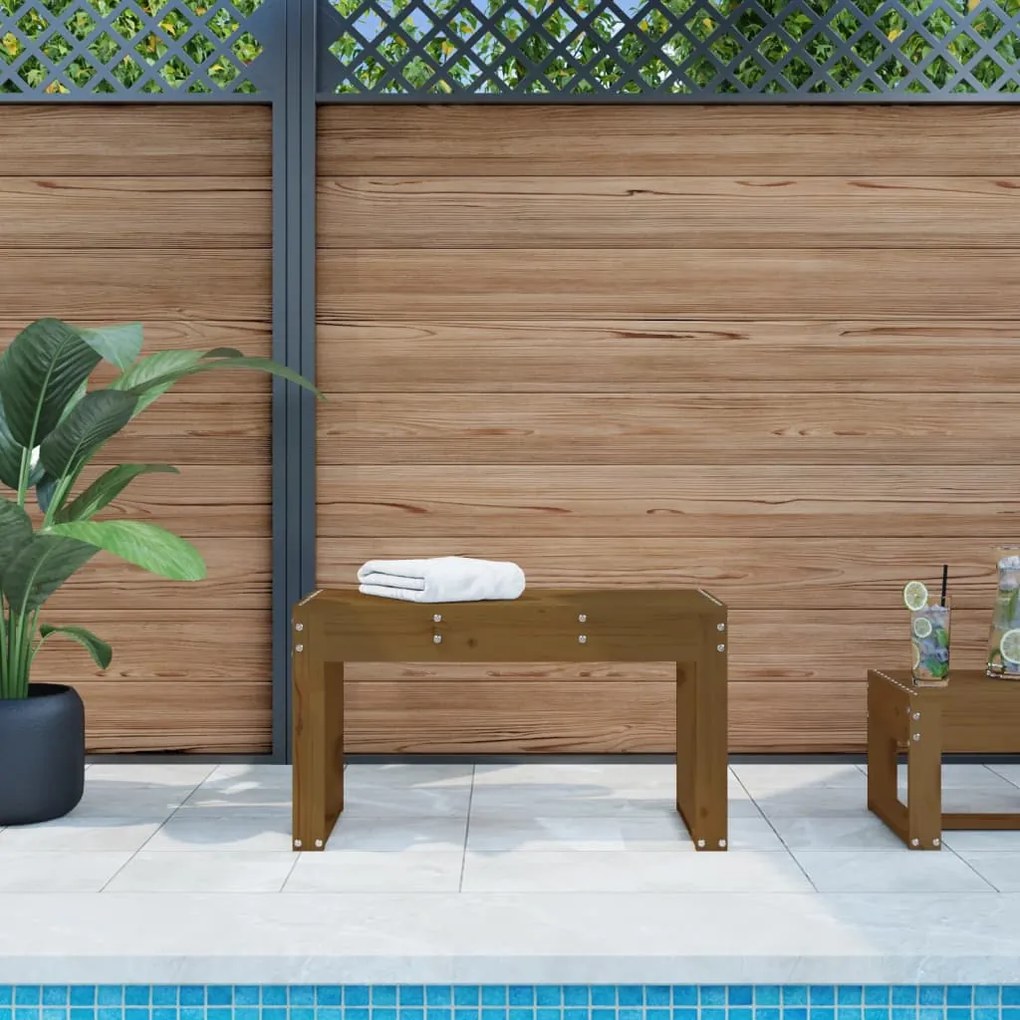 vidaXL Banco de jardim 80x38x45cm madeira de pinho maciça castanho-mel