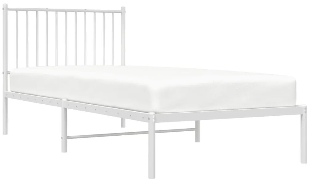 Estrutura de cama com cabeceira 90x200 cm metal branco