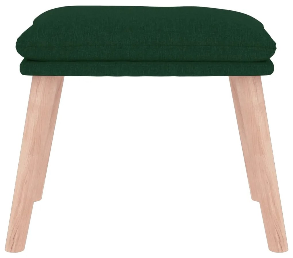 Apoio de pés 45x29,5x35 cm tecido verde-escuro