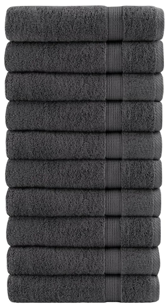 vidaXL Toalhas de mãos premium SOLUND 10pcs 50x100cm 600gsm antracite