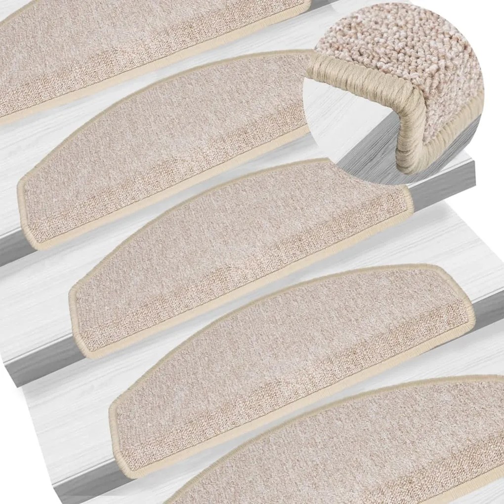 vidaXL Tapetes de escada 15 pcs 65x24x4 cm cinzento-acastanhado