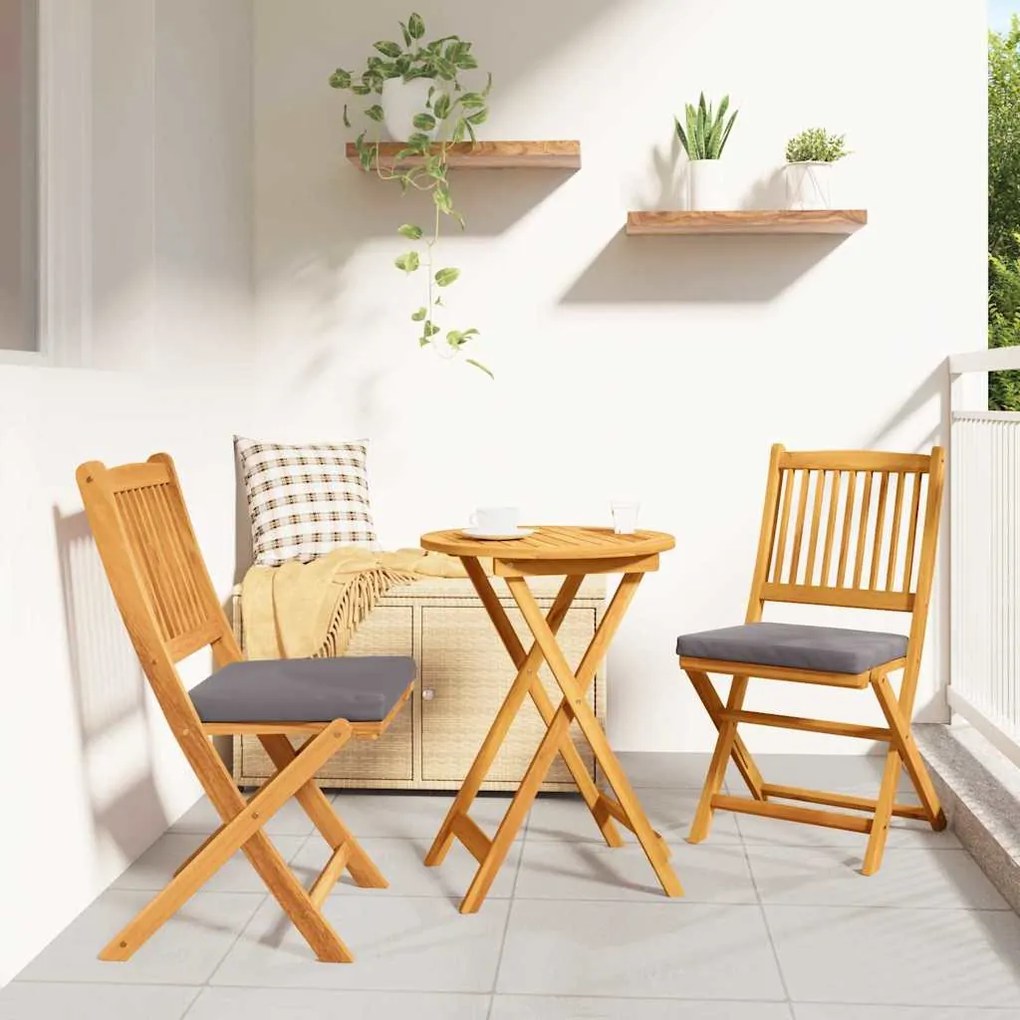 vidaXL Conjunto Bistro de Jardim 3 pcs Castanho