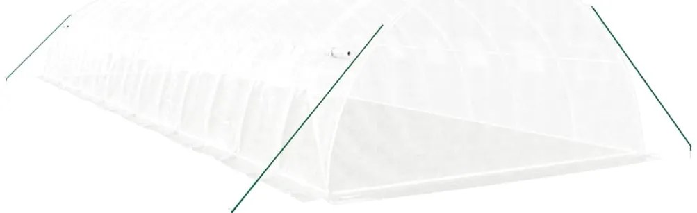 Estufa com estrutura de aço 56 m² 14x4x2 m branco