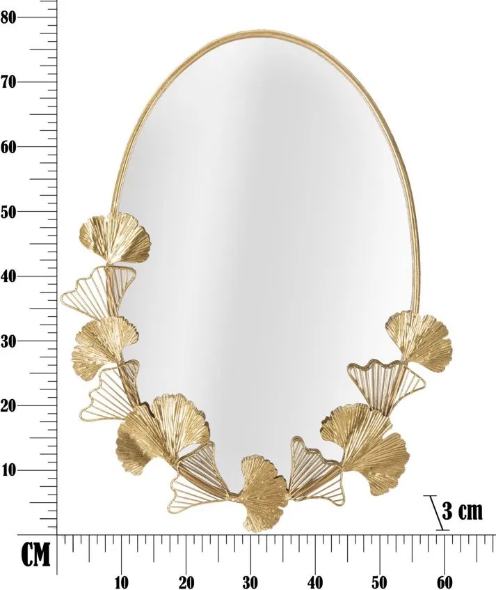 ESPELHO DE PAREDE LITTLE LEAF 61,5X3X78 CM DOURADO